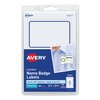 Avery Flexible Adhesive Name Badge Label, 3.38x2.33, White/Blue Border, PK40 05151